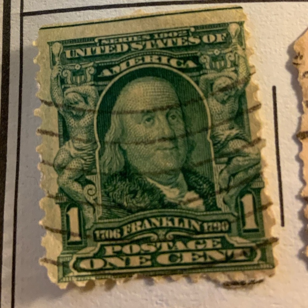 RARE 1902 US postage Franklin stamp